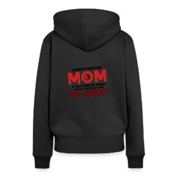 Down Syndrom Down Syndrom Bewusstsein Geschenkidee - Frauen Premium Bio Hoodie - Schwarz - Hinten - Julia (174cm)