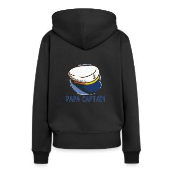 Bateau Papa Capitaine de bateau Ponton Marin Croisière - Sweat à capuche Premium bio Femme - noir - Dos - Julia (174cm)