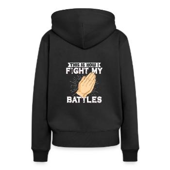 Jésus Christianisme Dieu Prière Prière Pasteur - Sweat à capuche Premium bio Femme - noir - Dos - Julia (174cm)