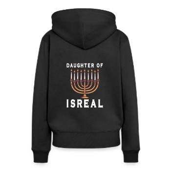 Juif israélite Héritage israélite Juif Israël Juif - Sweat à capuche Premium bio Femme - noir - Dos - Julia (174cm)