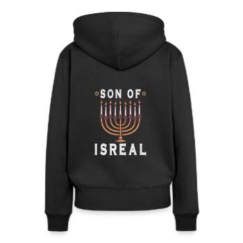 Juif israélite Héritage israélite Juif Israël Juif - Sweat à capuche Premium bio Femme - noir - Dos - Julia (174cm)