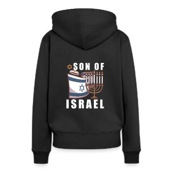 Juif israélite Héritage israélite Juif Israël Juif - Sweat à capuche Premium bio Femme - noir - Dos - Julia (174cm)