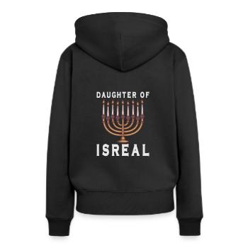 Juif israélite Héritage israélite Juif Israël Juif - Sweat à capuche Premium bio Femme - noir - Dos - Julia (174cm)