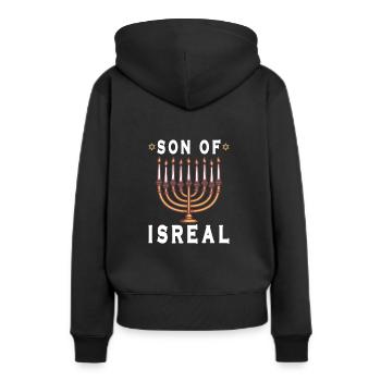 Juif israélite Héritage israélite Juif Israël Juif - Sweat à capuche Premium bio Femme - noir - Dos - Julia (174cm)