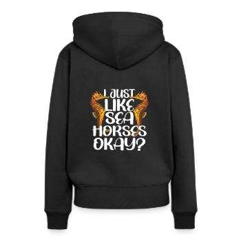 Jollier - Sweat à capuche Premium bio Femme - noir - Dos - Julia (174cm)
