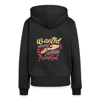 Lustige Adoptions-adoptions-tagesgeschenke - Frauen Premium Bio Hoodie - Schwarz - Hinten - Julia (174cm)