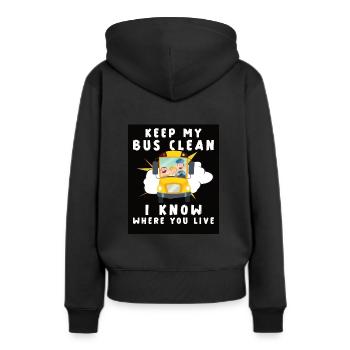 Funny School Bus Driver Appreciation anniversary - Frauen Premium Bio Hoodie - Schwarz - Hinten - Julia (174cm)