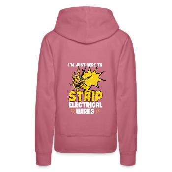 Funny Electrician Electrical Engineer Watt Watt - Women’s Premium Organic Hoodie - mauve - Back - Isabella (175cm)