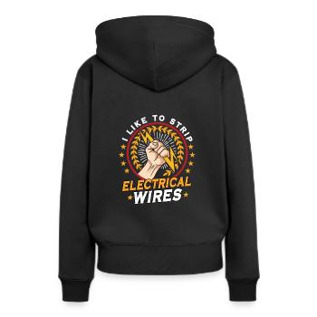 Drôle d’électricien ingénieur électricien Watt Watt - Sweat à capuche Premium bio Femme - noir - Dos - Julia (174cm)