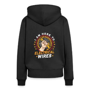 Drôle d’électricien ingénieur électricien Watt Watt - Sweat à capuche Premium bio Femme - noir - Dos - Julia (174cm)