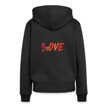 Roller Skate Roller Skating Roller Derby - Frauen Premium Bio Hoodie - Schwarz - Hinten - Julia (174cm)