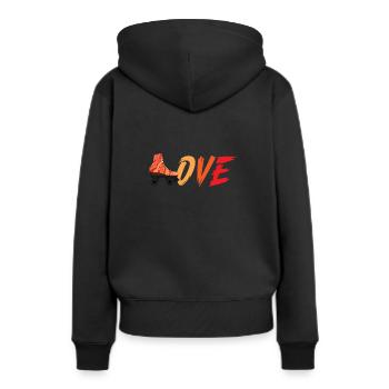Roller Skate Roller Skating Roller Derby - Frauen Premium Bio Hoodie - Schwarz - Hinten - Julia (174cm)