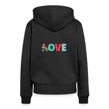 Roller Skate Roller Skating Roller Derby - Frauen Premium Bio Hoodie - Schwarz - Hinten - Julia (174cm)