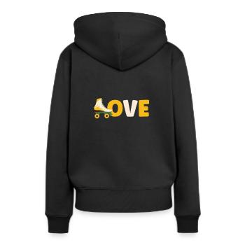 Roller Skate Roller Skating Roller Derby - Frauen Premium Bio Hoodie - Schwarz - Hinten - Julia (174cm)