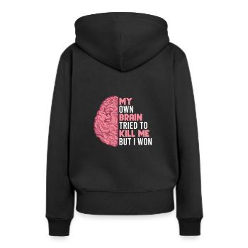 Schlaganfall Survivor Schlaganfall Bewusstsein - Frauen Premium Bio Hoodie - Schwarz - Hinten - Julia (174cm)
