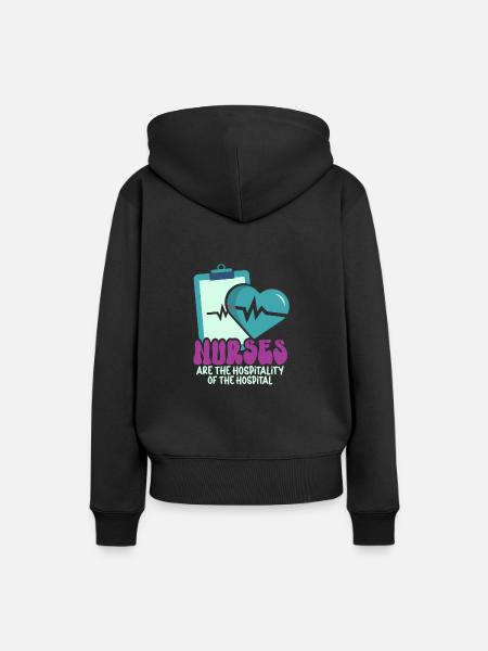 Krankenschwester Krankenpflege Klinik Sanitäter - Frauen Premium Bio Hoodie - Schwarz
