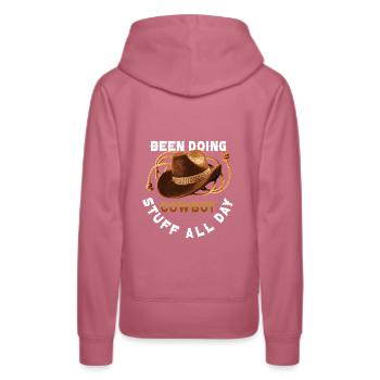 Cowboy Barn Bull Rider Rodéo Country Western - Sweat à capuche Premium bio Femme - mauve - Dos - Isabella (175cm)