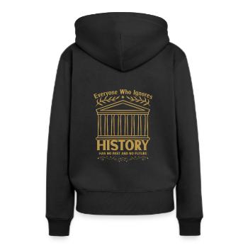 Historien de l’histoire Passionné d’histoire - Sweat à capuche Premium bio Femme - noir - Dos - Julia (174cm)