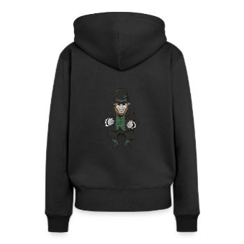 Gothic Leprechaun Pisces Leprechaun Leprechaun mem - Frauen Premium Bio Hoodie - Schwarz - Hinten - Julia (174cm)