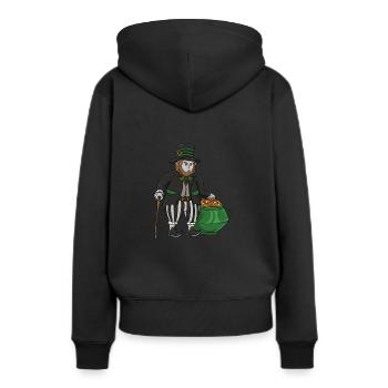 Gothic Leprechaun Pisces Leprechaun Leprechaun mem - Frauen Premium Bio Hoodie - Schwarz - Hinten - Julia (174cm)