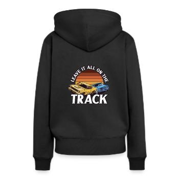 Demo Derby Demolition Derby Demolition Derby - Frauen Premium Bio Hoodie - Schwarz - Hinten - Julia (174cm)