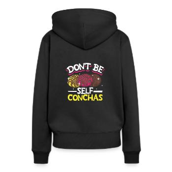 Humour espagnol Conchas Pain mexicain - Sweat à capuche Premium bio Femme - noir - Dos - Julia (174cm)