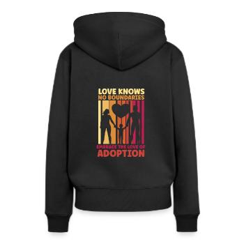 Lustige Adoptions-adoptions-tagesgeschenke - Frauen Premium Bio Hoodie - Schwarz - Hinten - Julia (174cm)