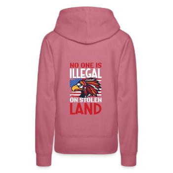Indische Ureinwohner Geschichte Der Indigenen - Frauen Premium Bio Hoodie - Malve - Hinten - Isabella (175cm)