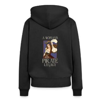 Pirate Bateau Pirate Femme Capitaine Pirate - Sweat à capuche Premium bio Femme - noir - Dos - Julia (174cm)