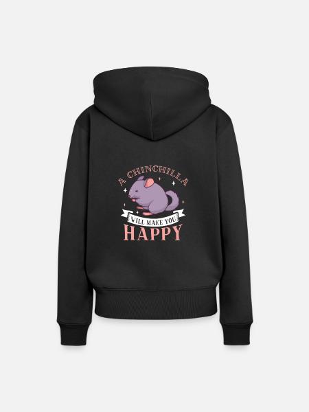 Chinchilla Liebhaber Geschenk Geschenkidee - Frauen Premium Bio Hoodie - Schwarz