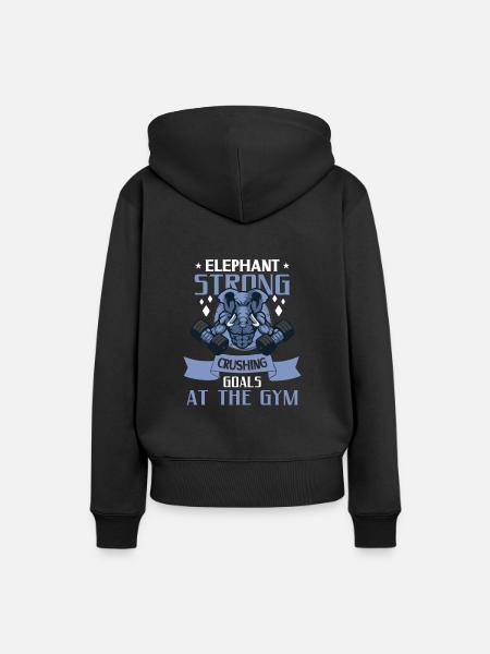 Elephant Bodybuilding Powerlifting Weightlifting - Frauen Premium Bio Hoodie - Schwarz