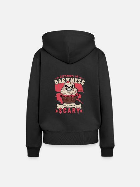 Erschreckendes Halloween-horror-cupcake-monster - Frauen Premium Bio Hoodie - Schwarz