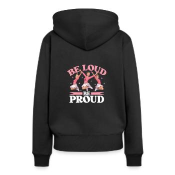 Cheerleading Cheer Zitat Fußballstadion Tanz - Frauen Premium Bio Hoodie - Schwarz - Hinten - Julia (174cm)