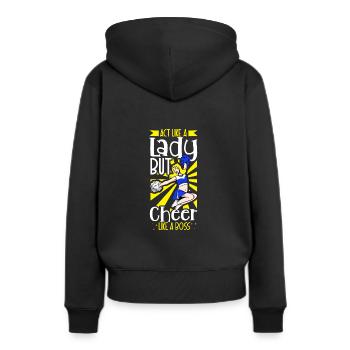 Cheerleading Cheer Zitat Fußballstadion Tanz - Frauen Premium Bio Hoodie - Schwarz - Hinten - Julia (174cm)