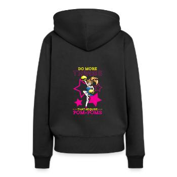 Cheerleading Cheer Zitat Fußballstadion Tanz - Frauen Premium Bio Hoodie - Schwarz - Hinten - Julia (174cm)