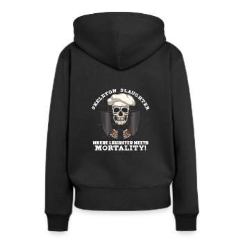 Meat Cutter Butcher Horreur Squelette Gore - Sweat à capuche Premium bio Femme - noir - Dos - Julia (174cm)
