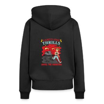 Horror Paranormales Spukhaus Gruseliges Halloween - Frauen Premium Bio Hoodie - Schwarz - Hinten - Julia (174cm)