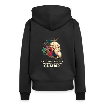 Charles Darwin Athéisme athée - Sweat à capuche Premium bio Femme - noir - Dos - Julia (174cm)