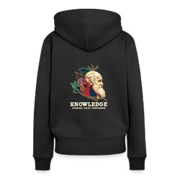 Charles Darwin Athéisme athée - Sweat à capuche Premium bio Femme - noir - Dos - Julia (174cm)