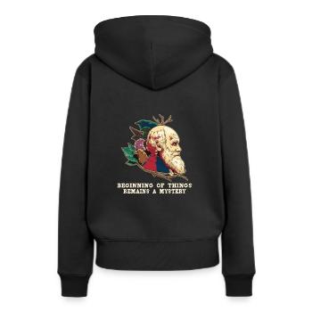 Charles Darwin Athéisme athée - Sweat à capuche Premium bio Femme - noir - Dos - Julia (174cm)