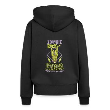 Zombie Rock'n Roll Horror Rock Headbanging Rock - Frauen Premium Bio Hoodie - Schwarz - Hinten - Julia (174cm)