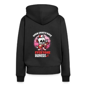Drôle Horreur Spooky Guitariste Guitariste Fantomatique - Sweat à capuche Premium bio Femme - noir - Dos - Julia (174cm)