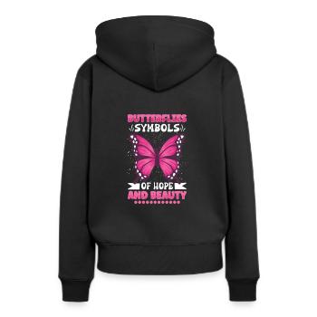 Insecte papillon monarque Monarque Habitat - Sweat à capuche Premium bio Femme - noir - Dos - Julia (174cm)