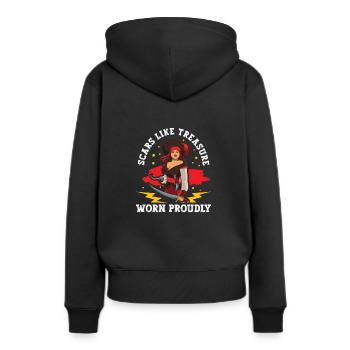 Pirate Bateau Pirate Femme Capitaine Pirate - Sweat à capuche Premium bio Femme - noir - Dos - Julia (174cm)