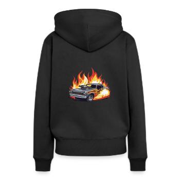Demo Derby Demolition Derby Demolition Derby - Frauen Premium Bio Hoodie - Schwarz - Hinten - Julia (174cm)