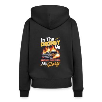 Demo Derby Demolition Derby Demolition Derby - Frauen Premium Bio Hoodie - Schwarz - Hinten - Julia (174cm)