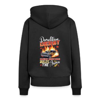 Demo Derby Demolition Derby Demolition Derby - Frauen Premium Bio Hoodie - Schwarz - Hinten - Julia (174cm)