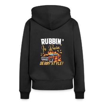 Demo Derby Demolition Derby Demolition Derby - Frauen Premium Bio Hoodie - Schwarz - Hinten - Julia (174cm)