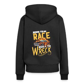 Demo Derby Demolition Derby Demolition Derby - Frauen Premium Bio Hoodie - Schwarz - Hinten - Julia (174cm)