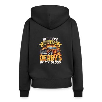 Demo Derby Demolition Derby Demolition Derby - Frauen Premium Bio Hoodie - Schwarz - Hinten - Julia (174cm)